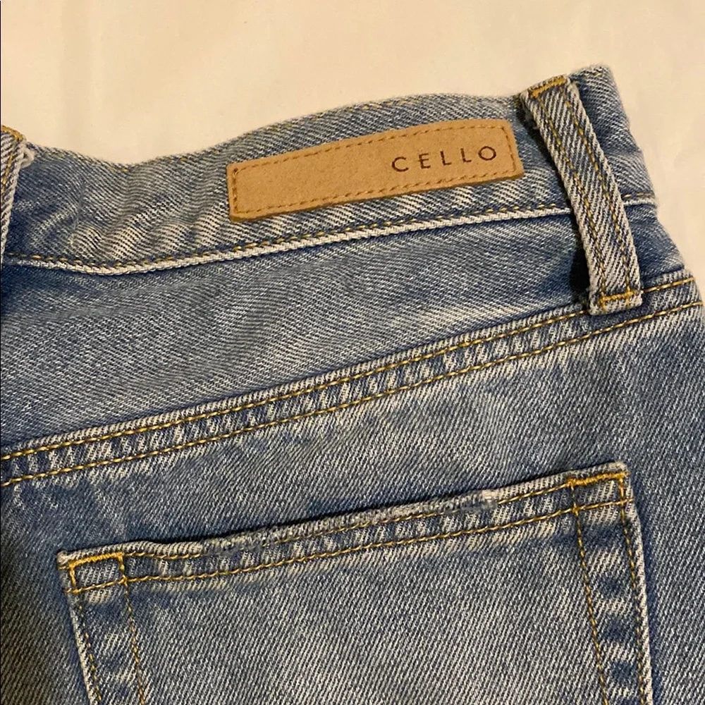 Cello Blue Distressed Jean Shorts High-Waisted Size XS